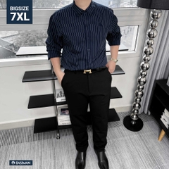 Áo Sơ Mi Tay Dài Big size Oxford Kẻ sọc Xanh Đen