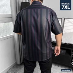 Áo Sơ mi Big size Tay ngắn Sọc ẩn Đỏ