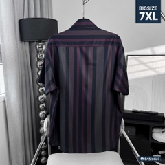 Áo Sơ mi Big size Tay ngắn Sọc ẩn Đỏ