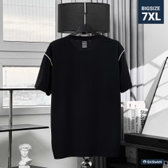 Áo thun Thể thao Big size Phối viền vai Màu Đen