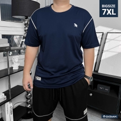 Áo thun Thể thao Big size Phối viền vai Màu Xanh đen