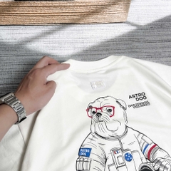 Áo thun Gasi Trắng Gạo in Chó Nasa
