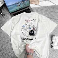 Áo thun Gasi Trắng Gạo in Chó Nasa