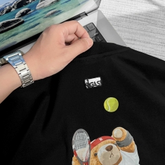 Áo thun Gasi Đen in Gấu Tenis