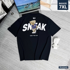 Áo thun Gasi Xanh Đen in Gấu Sneaker