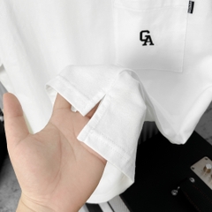 Áo Thun Bigsize Logo GA có Túi Màu Trắng