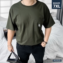 Áo Thun Bigsize Logo GA có Túi Màu Xanh rêu