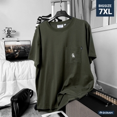 Áo Thun Bigsize Logo GA có Túi Màu Xanh rêu