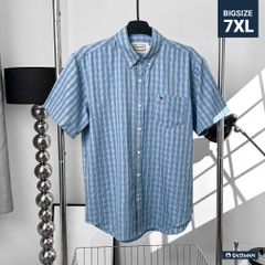 Áo Sơ mi Big size Kate USA họa tiết caro Xanh biển