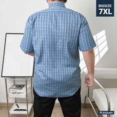 Áo Sơ mi Big size Kate USA họa tiết caro Xanh biển