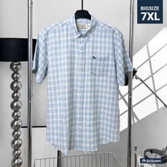 Áo Sơ mi Big size Kate USA họa tiết caro Xanh da