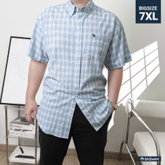 Áo Sơ mi Big size Kate USA họa tiết caro Xanh da