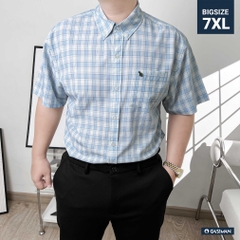 Áo Sơ mi Big size Kate USA họa tiết caro Xanh da