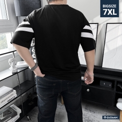 Áo Thun Bigsize Màu Đen phối chữ V Màu Trắng