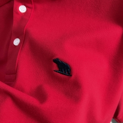 Áo Polo Bigsize Thêu con Gấu Màu Đỏ tươi