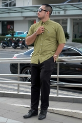Áo Sơ Mi Bigsize Nano Co Giãn 4 Chiều Màu Xanh Bơ