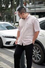 Áo Sơ mi Bigsize Nano Co giãn 4 chiều màu Tím nhạt
