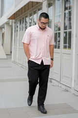 Áo Sơ Mi Bigsize Nano Co Giãn 4 Chiều Màu Hồng