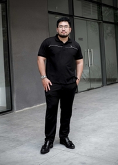 Polo BigSize phối viền ngực Màu Đen