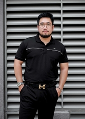 Polo BigSize phối viền ngực Màu Đen