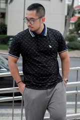 Polo Big size Royal Sailor Monogram Màu Đen