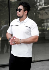 Polo BigSize phối viền ngực Màu Trắng