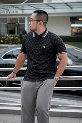 Polo Big size Royal Sailor Monogram Màu Đen