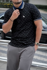 Polo Big size Royal Sailor Monogram Màu Đen