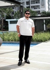 Polo BigSize phối viền ngực Màu Trắng
