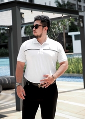 Polo BigSize phối viền ngực Màu Trắng