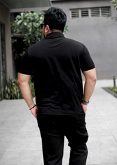 Polo Big Size Đen phối Trụ ẩn in Gasiman
