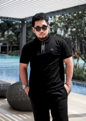 Polo Big Size Đen phối Trụ ẩn in Gasiman