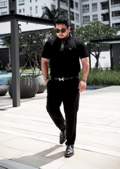 Polo Big Size Đen phối Trụ ẩn in Gasiman