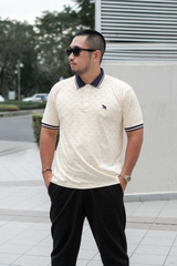 Polo Big size Royal Sailor Monogram Màu Kem