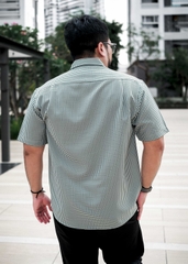 Áo Sơ Mi Bigsize Oxford Caro Nhí Xanh Rêu