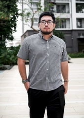 Áo Sơ Mi Bigsize Oxford Caro Nhí Đen