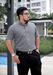 Áo Sơ Mi Bigsize Oxford Caro Nhí Đen