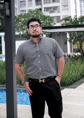 Áo Sơ Mi Bigsize Oxford Caro Nhí Đen