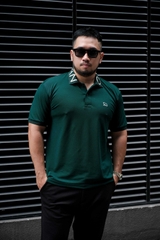 Áo Polo Cổ Chữ GASI Xanh Rêu