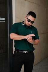 Áo Polo Cổ Chữ GASI Xanh Rêu