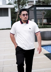 Áo Polo Bigsize Màu Trắng Thêu Gấu Phối cổ 3 màu