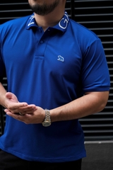 Áo Polo Cổ Chữ GASI Xanh Dương