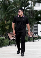 Áo Polo Bigsize Màu Đen Thêu Gấu Phối cổ 3 màu