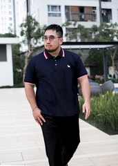 Áo Polo Bigsize Màu Xanh đen Thêu Gấu Phối cổ 3 màu