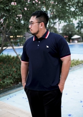 Áo Polo Bigsize Màu Xanh đen Thêu Gấu Phối cổ 3 màu