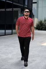 Polo BigSize Royal Sailor Monogram Màu Đỏ đô