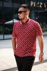 Polo BigSize Royal Sailor Monogram Màu Đỏ đô