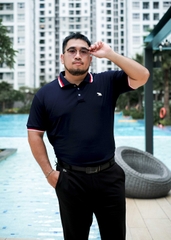 Áo Polo Bigsize Màu Xanh đen Thêu Gấu Phối cổ 3 màu
