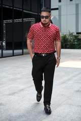 Polo BigSize Royal Sailor Monogram Màu Đỏ đô
