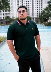 Áo Polo Bigsize Màu Xanh rêu Thêu Gấu Phối cổ 3 màu